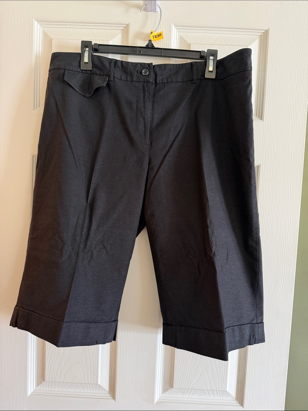 Lane Bryant Black Bermuda Linen Blend Shorts, 18